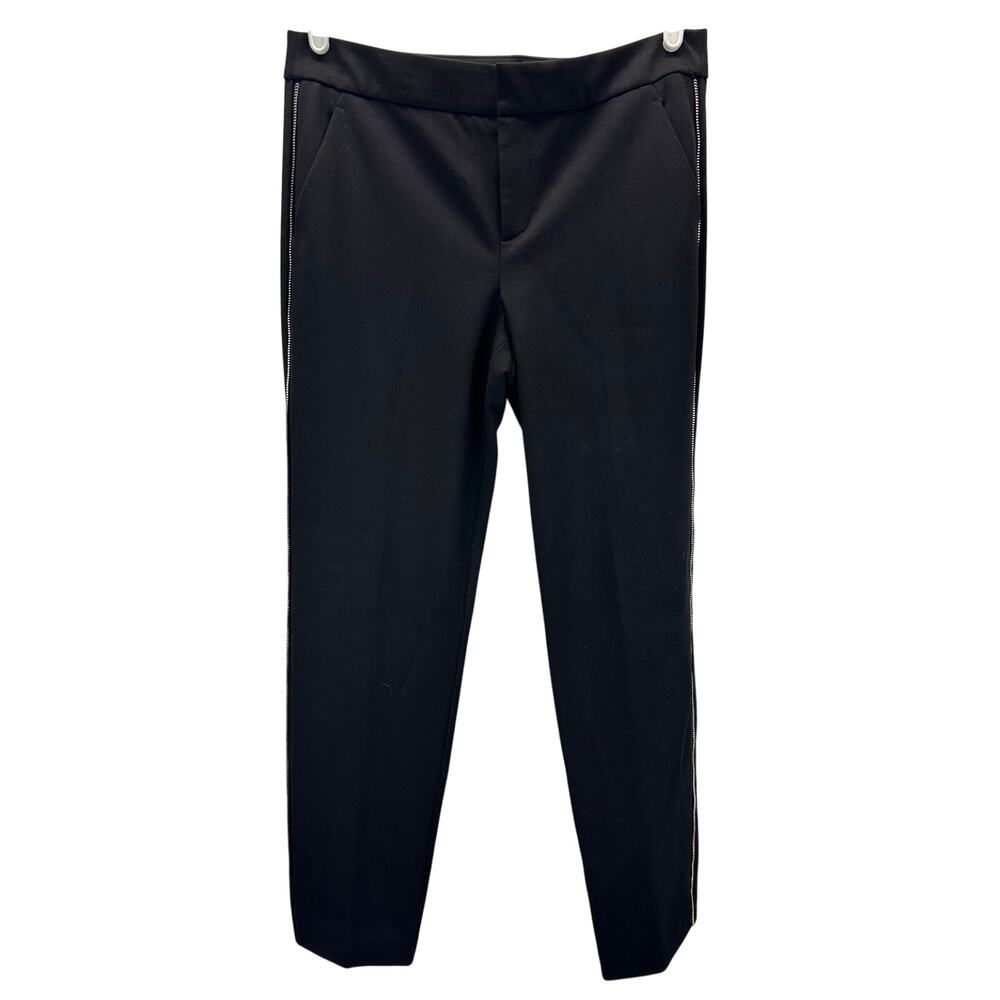 Rebecca Taylor Bella Black Zipper Ankle Pants 8 Corporate Grunge